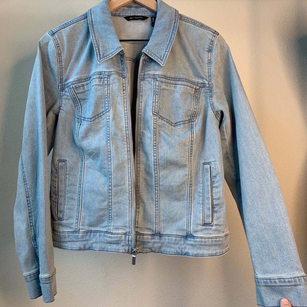 Light Wash Zip Down Denim Jacket
